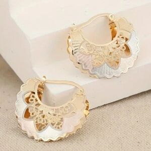Multi-leaf Gold Hollow Hoops